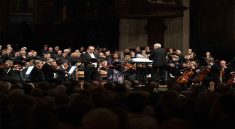 John Rutter conducts in St Paul’s Cathedral.